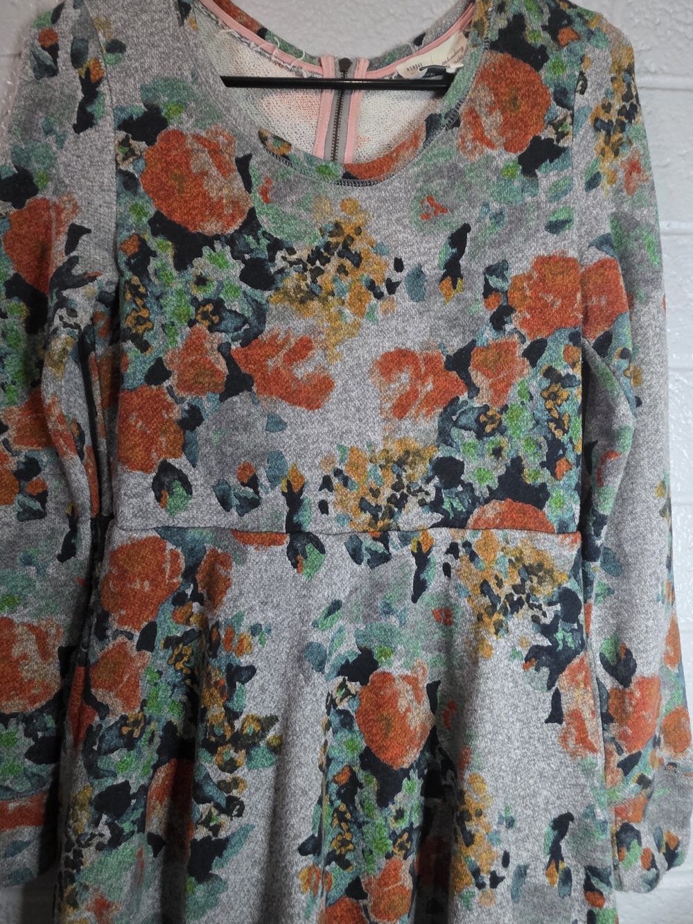 Anthropologie Saturday/Sunday grey heathered French terry knit long-sleeve dress - Picture 4 of 10